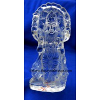  Exclusive Crystal Quartz / Sfatik Hand Carved Goddess Laxmi Ji  