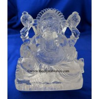  Exclusive Crystal Quartz / Sfatik Hand Carved  Lord Ganesha