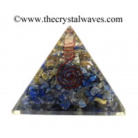 Lapis Lazuli Chips Orgone Pyramids With Copper Wrrapped Crystal Point