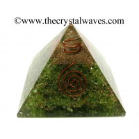 Peridot Chips Orgone Pyramids With Copper Wrrapped Crystal Point