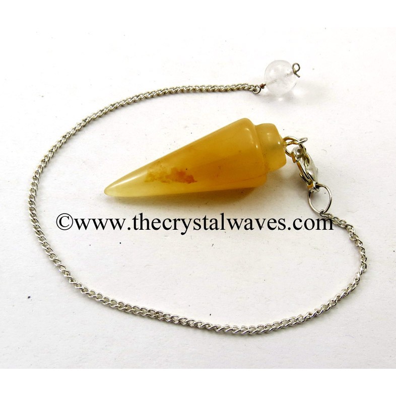 Smooth Gemstone Pendulums With Metal Chain